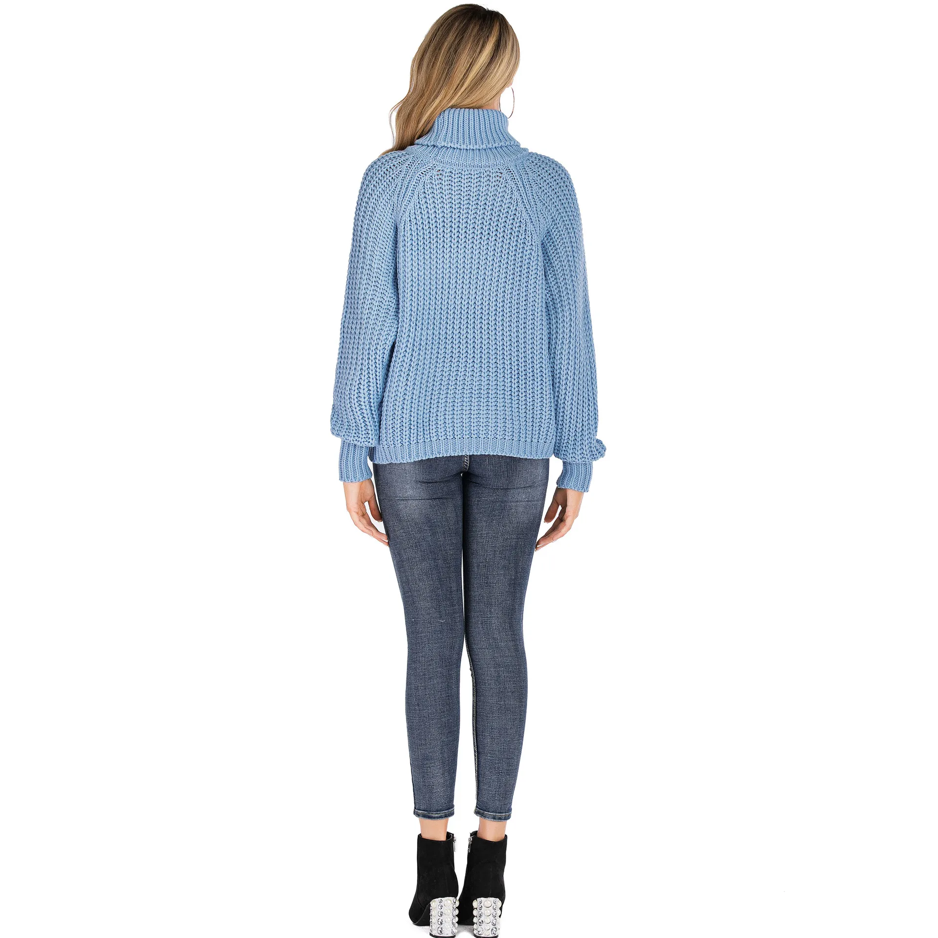 WIXRA Women Sweaters and Pullovers Turtleneck Long Sleeve Casual Thick Sweater Loose Knitted Jumpers 2019 Autumn Winter | Женская одежда