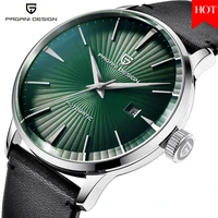 2020 pagani design casual fashion leather steel men watch top brand luxury waterproof automatic mechanical watches green dial
