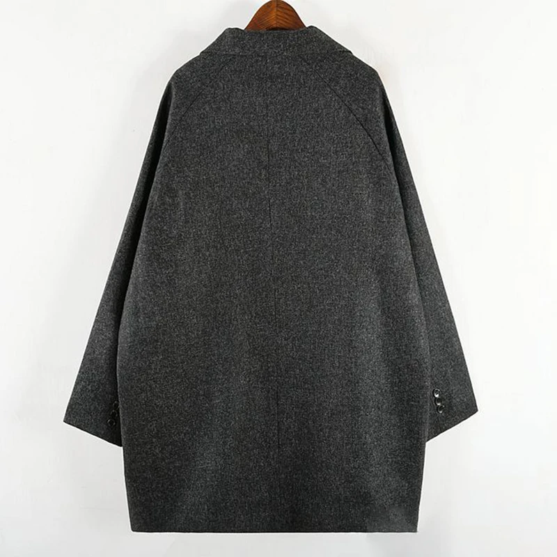 CHICEVER корейское повседневное шерстяное пальто для женщин воротник с лацканами