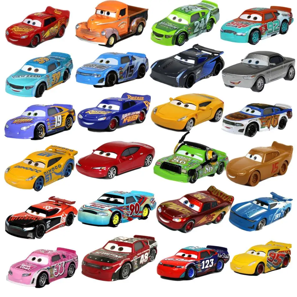 1:55 Disney Pixar Cars 2 3 Lightning McQueen Ramirez Action Figure Toys Diecast Vehicle Metal Alloy Boy Kid Toys Christmas Gift
