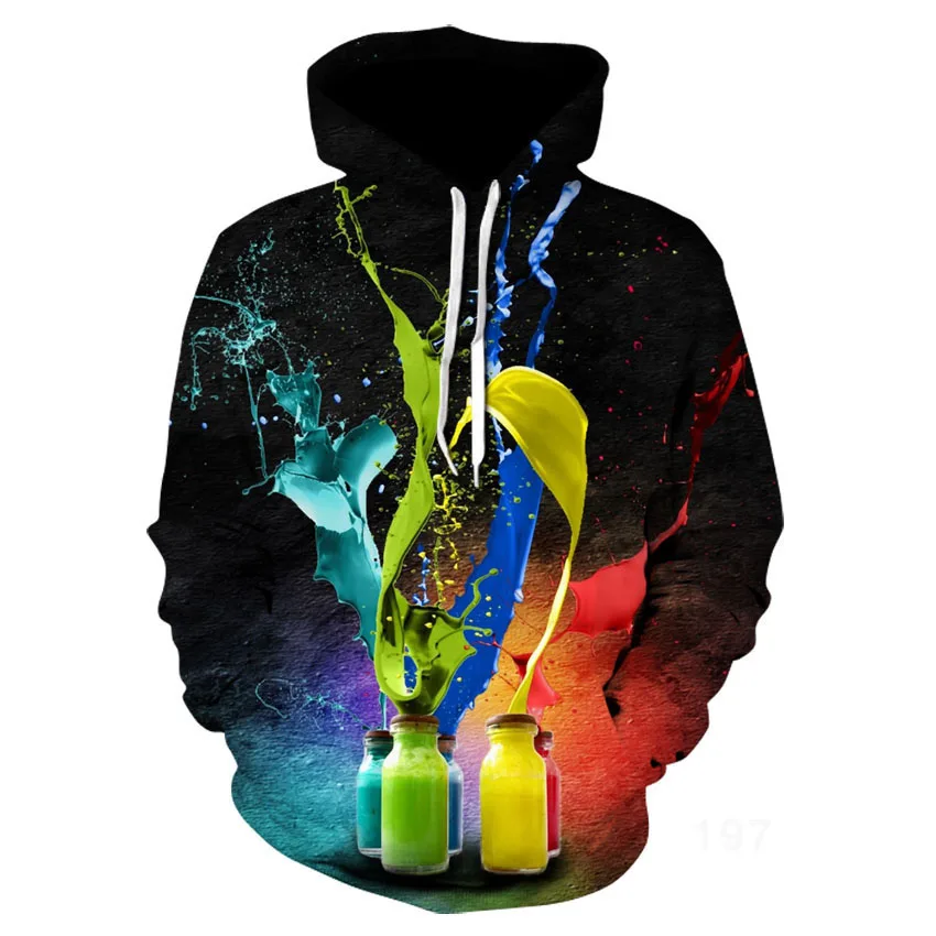 

Spring And Autumn Comfort And Fashion Increase Women's Sweatshirts 3D Printing Cool Colors Men's Hoodies Loose And Oversized