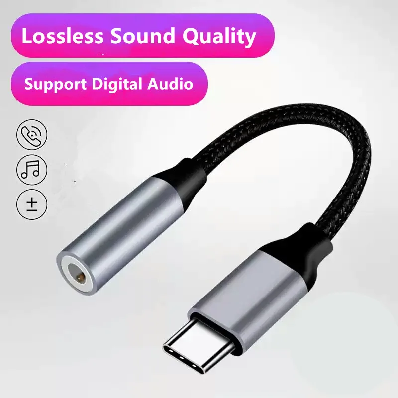 

USB Type C to 3.5mm Headphone Jack Adapter 3.5 AUX USB C to Aux Audio Dongle Cable Cord Hi-Res DAC For Google Pixel 4 3 2 XL