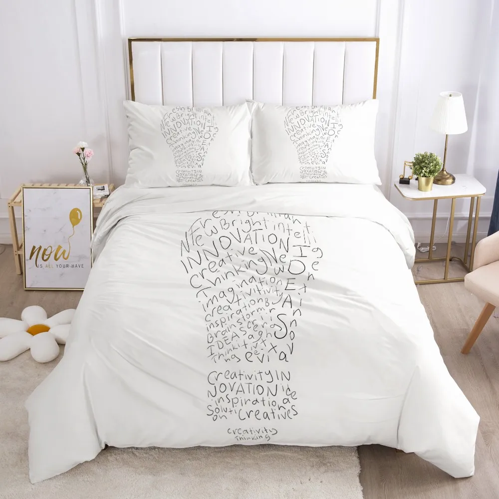 

3D Duvet Cover Set Bedding Sets Quilt Covers Pillow Cases Full Twin Double Single Size Simple Style Design Black Bedclothes