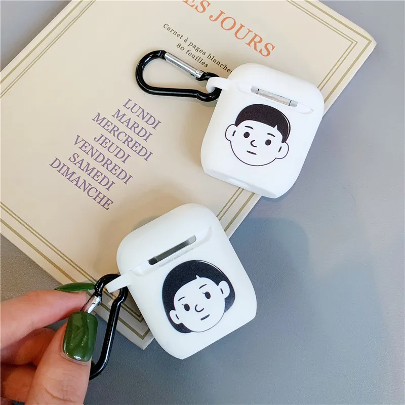 Милые пары изображения для Apple Airpods крышка мультфильм силиконовый Bluetooth наушники чехол s Для Air pods 2 1 гарнитура зарядный чехол сумка