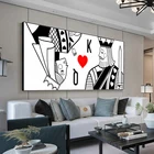 Картина на холсте с игральными картами Королева Король покер покеры в скандинавском стиле печатные настенные картины для клуба бара ресторана карточки декор комнаты