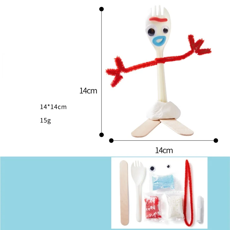DIY 1 PCS Ролик из мультфильма «История игрушек», 4 плюшевые куклы 15/20/25/30 см Forky и аппликацией в виде инопланетянина Базз чучела с изображением мультипликационного персонажа подарок для Для детей 15 см - Цвет: DIY 1 PCS
