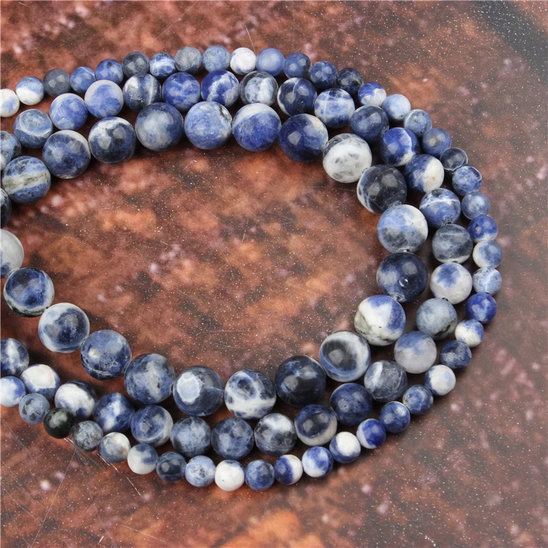 

Fashion New Blue Round Beads Loose Jewelry Stone 4/6/8/10 / 12mm Suitable For Making Jewelry DIY Bracelet Necklace
