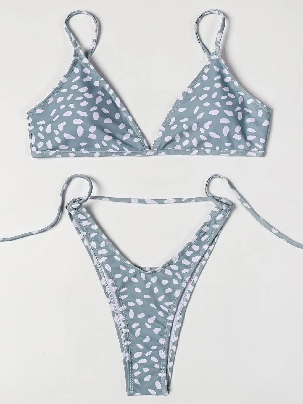 

Swimwear Women Wave Point Sexy Bikini 2021 New Arrival Bikinis Straps Padded Bra High Leg Bandage Swimsuit Brazilian Biquini