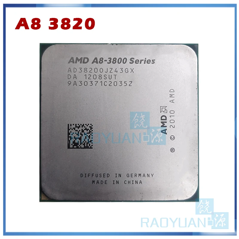 

AMD A8 Series A8 3800 A8 3820 A8-3820 2.5GHz 65W 4M Quad-Core CPU Processor AD3820OJZ43GX A8 3820K Socket FM1/ 905pin