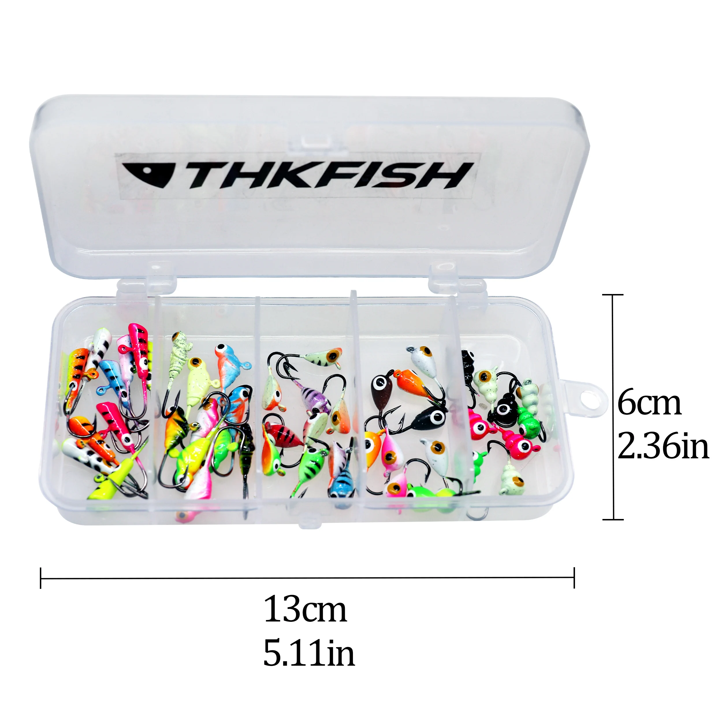 

50pcs/box Winter Ice Fishing Jigs 1.3g-1.8g Jig Bait Hard Lure Balancer Fishing Bait Set For Winter Fishing