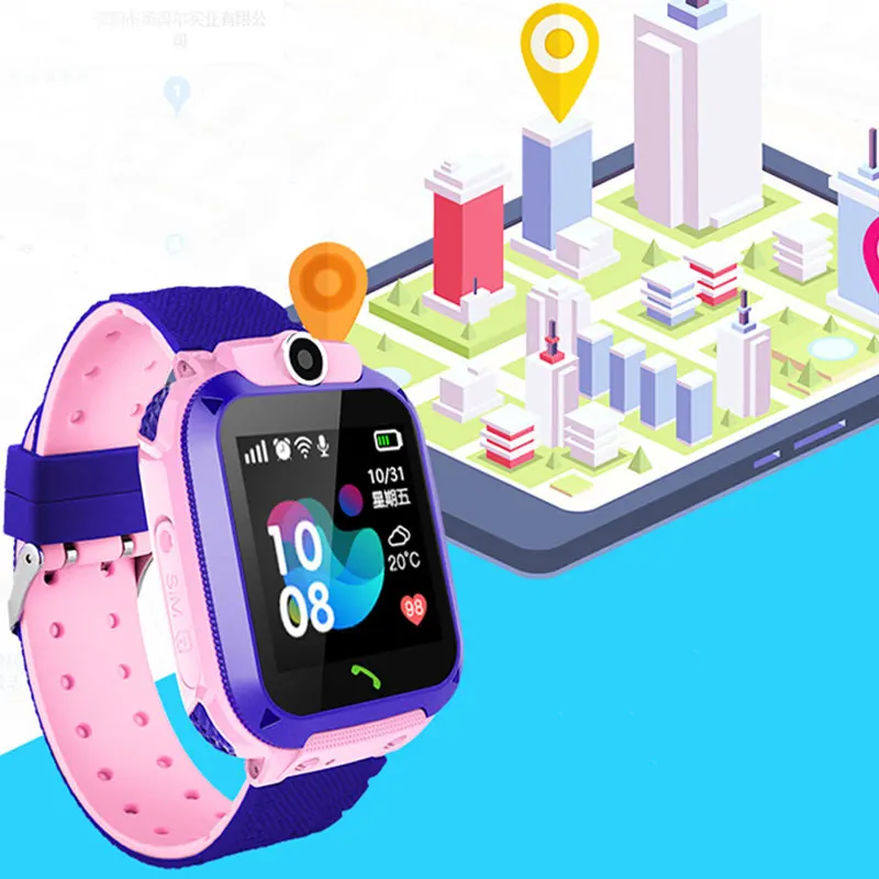 Новинка 2019 стильные синие Смарт часы для детей Поддержка 2G sim карты голосовой