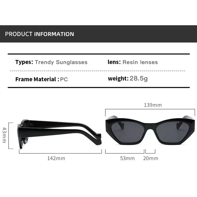 

New Retro Polygonal Cat Eye Multi-Color Sunglasses Men Women Fashion luxury Outdoor Street shooting Glasses Driving Mirror