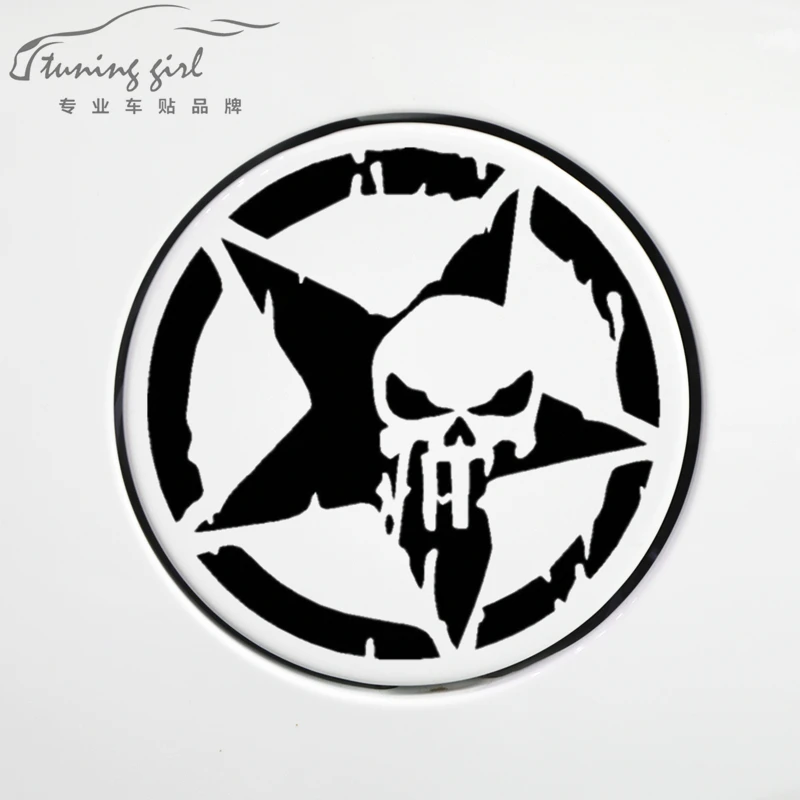 

Car Stickers Skulls Five Pointed Stars Reflective Decoration For Fuel Tank Tap Trunk Bumper Motorcycle Helmet Laptop Phone D50