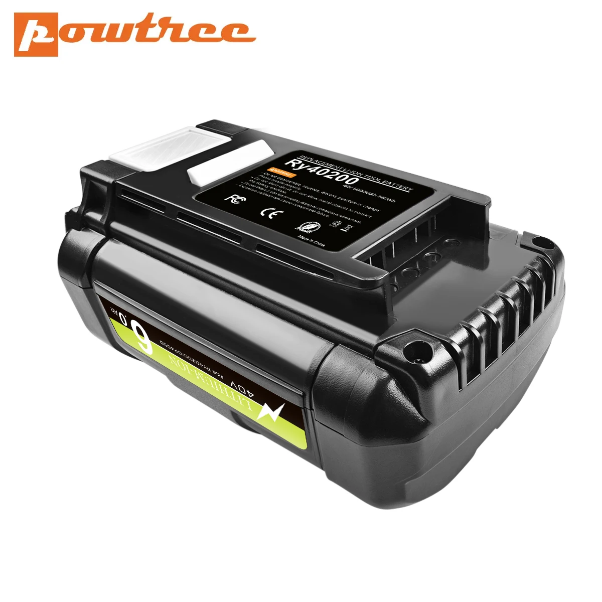 Сменный литий-ионный аккумулятор Powtree для Ryobi 40 в OP4050 6000 мАч аккумуляторы триммера