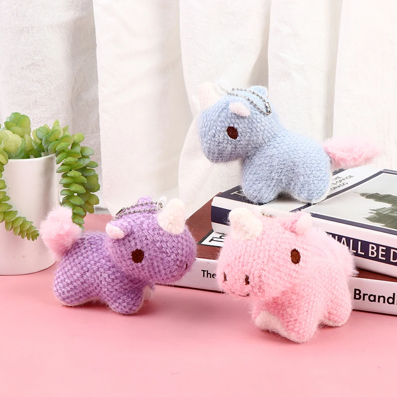 

Cute 10CM Knitted Unicorn Animal Plush Toy Keychain Doll Pendant Unicorn Plush Toy For Girl Christmas Plush Toy Keychain Gift