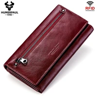 genuine leather women long purse female clutches luxury brand design handbag for cell phone card holder wallet portomonee