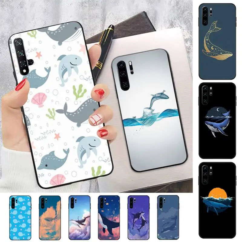 

FHNBLJ whale Phone Case for Huawei P30 40 20 10 8 9 lite pro plus Psmart2019