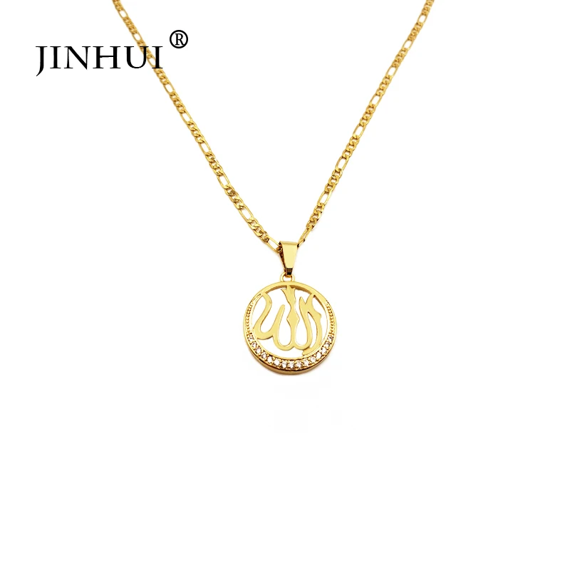 Модные женские ожерелья JINHUI из Саудовской Аравии золотого цвета подвеска для