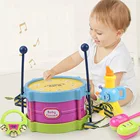 Набор музыкальных ударных инструментов, 5 шт., детский барабан Трубач-игрушка, обучающая игрушка для раннего обучения, подарочный набор для детей