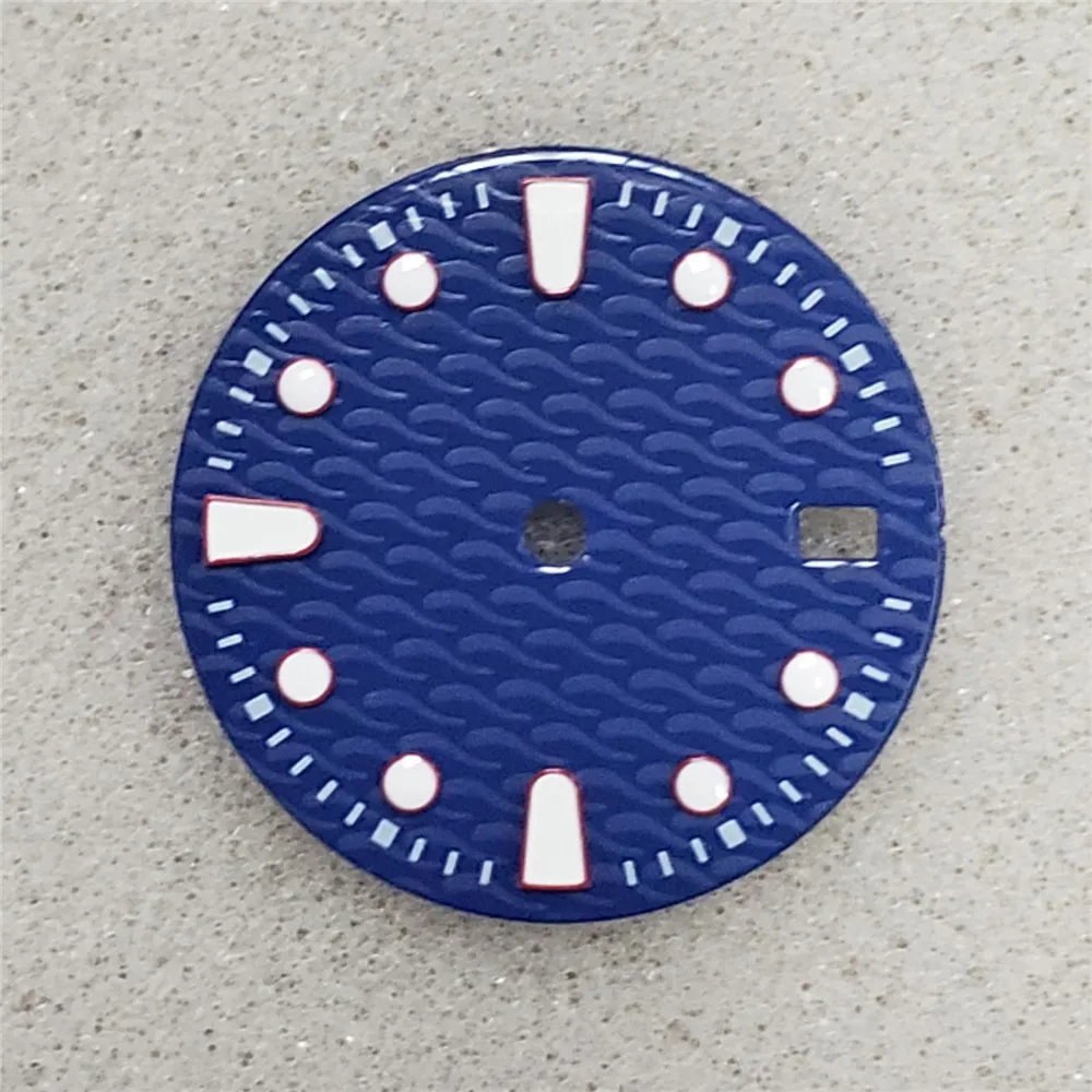 

29MM Watch Movement Dial Blue Corrugated Dial for NH35 7S25 Movements Accessories