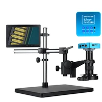 1080p hdmi usb industrial digital microscope video microscope camera 120x 180x 300x c mount lens stand for pcb soldering