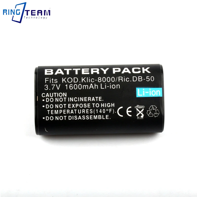 Digital Battery KLIC-8000 KLIC8000 K8000 RICOH DB50 For Kodak Zx1 ZxD Z612 Z712 Z812 Z1012 Z1015 Z1085 Z1485 Z8612 ZD8612