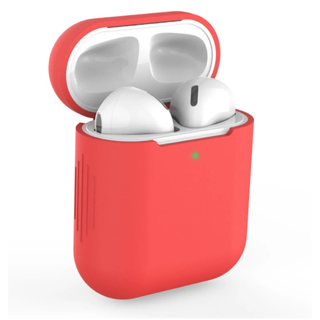 Red Для AirPods ТПУ силиконовый Bluetooth беспроводной чехол для наушников Защитный чехол Аксессуары для Apple Airpods зарядная коробка - Цвет: Red