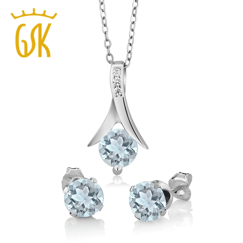 Ювелирный Набор GemStoneKing из твердого стерлингового серебра 925 пробы 2 25 карат
