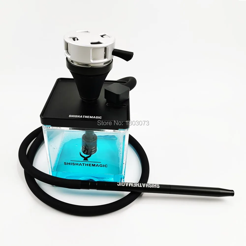 black with holder Супер качество кальян квадратный кальян на продажу кальян коробка с сумкой цвета дома Люкс домашняя посуда - Цвет: black with holder