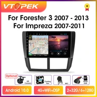 vtopek 9 4gwifi 2din android 10 car radio multimidia video player navigation gps for subaru forester 3 sh 2007 2013 head unit