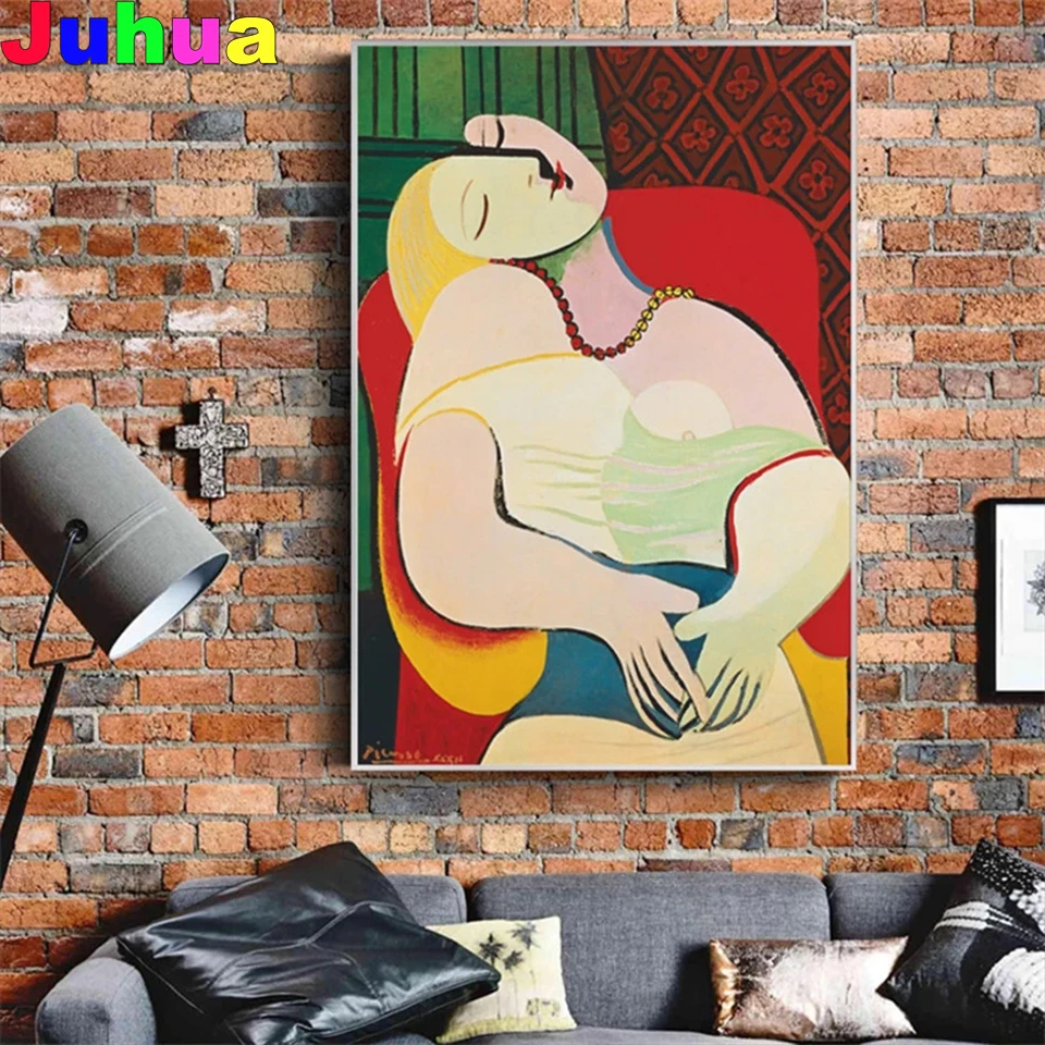 

Алмазная живопись мечтающая женщина Пикассо своими руками полная картина 5d абстрактная Алмазная вышивка мозаика вышивка крестиком домашний декор
