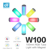 digitalfoto w100rgb mini led video light handheld tube light 2500k 9000k cri 95 20 color effects magnetic backside with tripod