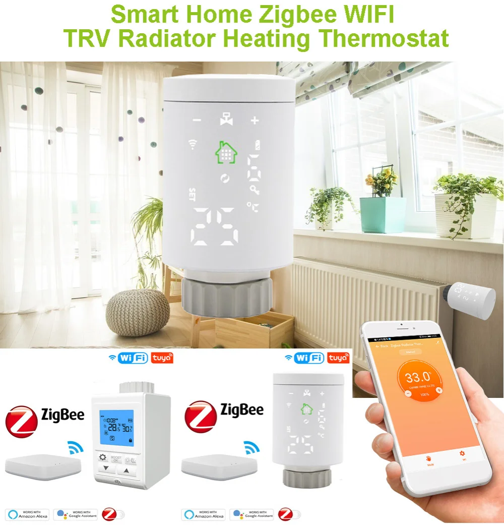 Регулятор температуры в помещении Smart Zigbee радиатор термостатический клапан