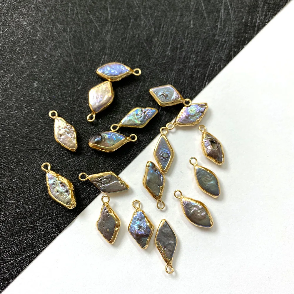 

Natural Freshwater Pearl Rhombus Pendant for DIY Fashion Jewelry Making Necklace and Bracelet Accessories Size 9x20mm