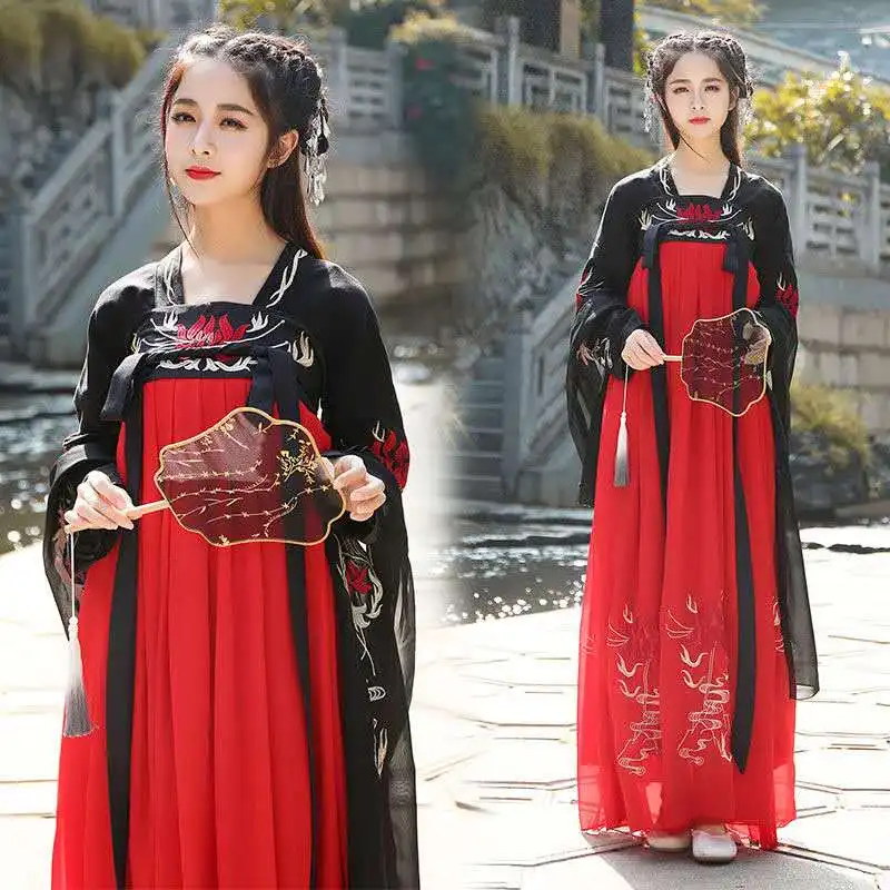 Традиционный китайский костюм народного танца женское платье ханьфу в старинном