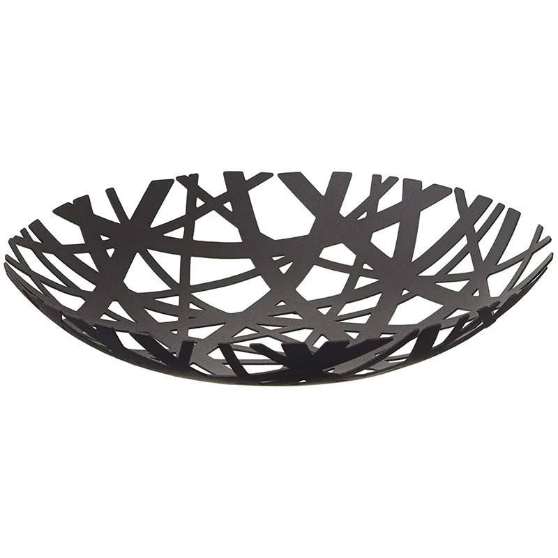 

2498 Tower Fruit Bowl - Modern Kitchen Counter Basket Holder,Black