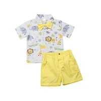 citgeett toddler kids baby boy summer cartoon tops t shirt yellow shorts pants outfits set mg031