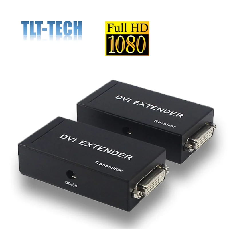 

60m 196ft DVI extender via RJ45 cable with EDID support 1080P 3D ( includes transmitter and receiver )