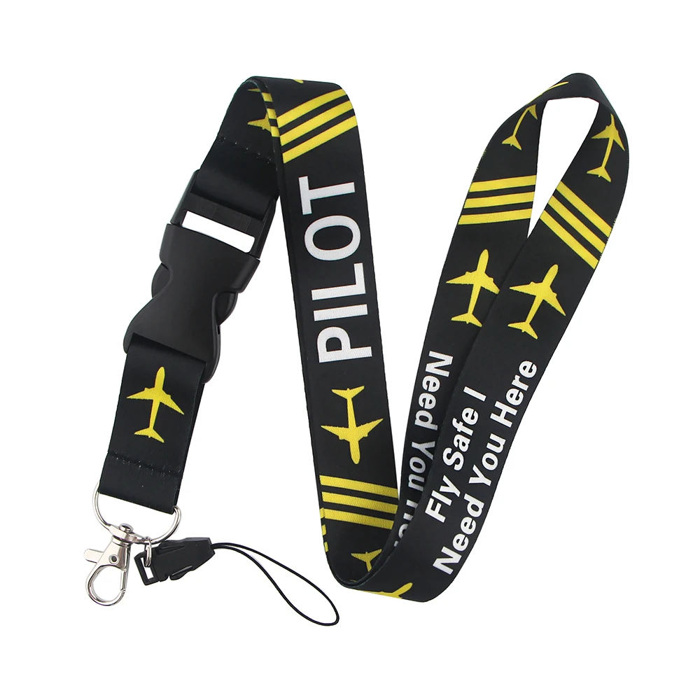 

BH1132 Blinghero Fly Safe I Need You Here pilot Lanyard For keys Card Holder Neck Straps Phone Hang Rope Fashion Gift for Friend