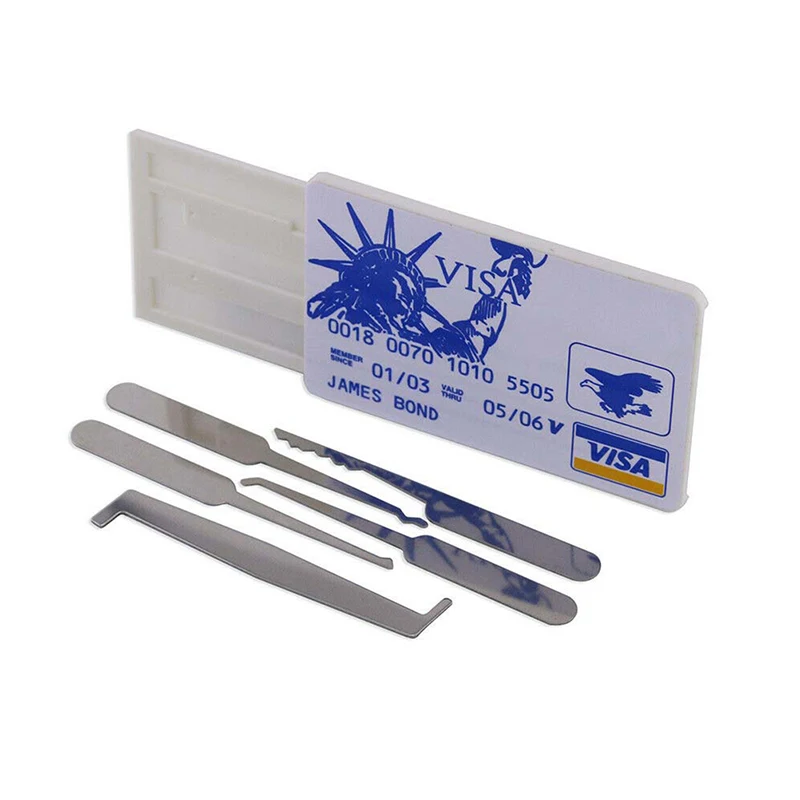

1 set Credit Card Lock Picking Tool Hook Picks Locksmith Tool Training Practice
