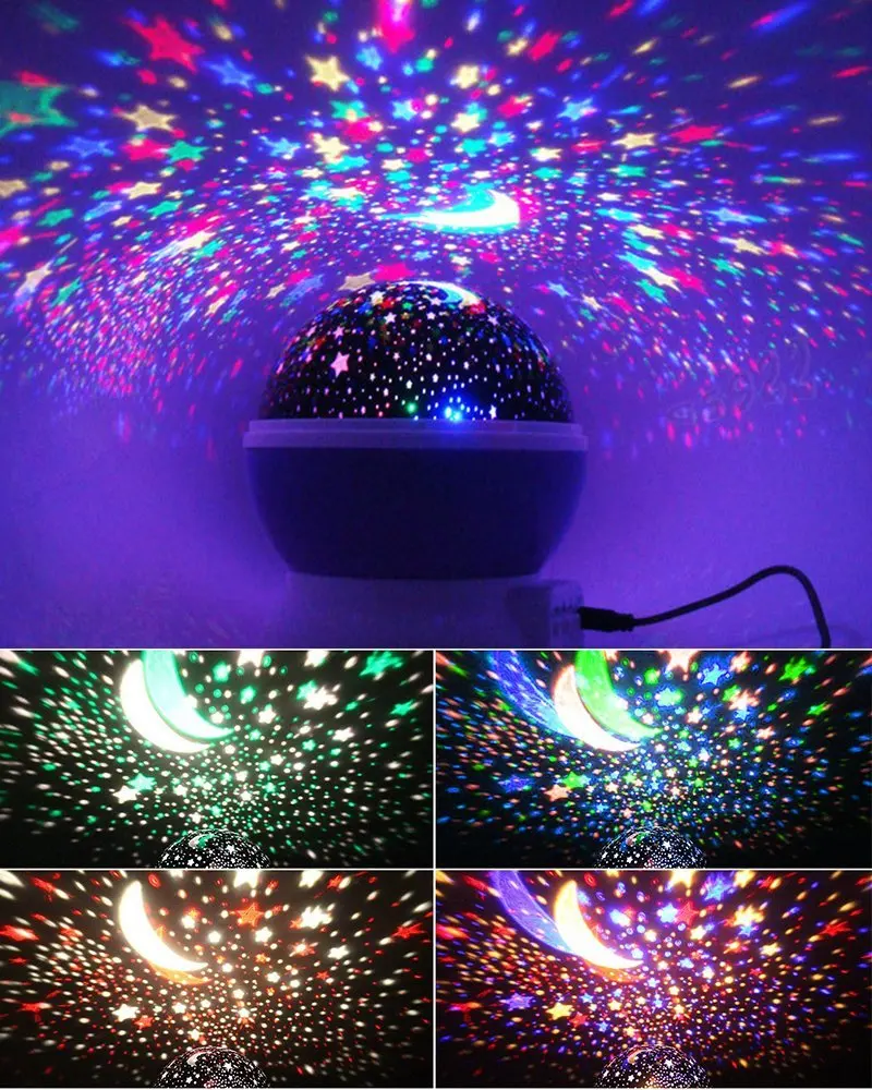Креативный проектор звездного неба на новый год вращающийся ночник для детей