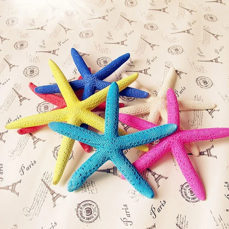 

5Pcs Artificial Resin Decorative Starfish Sea Star For Kids Bedroom Ornament Beautiful Mediterranean Style