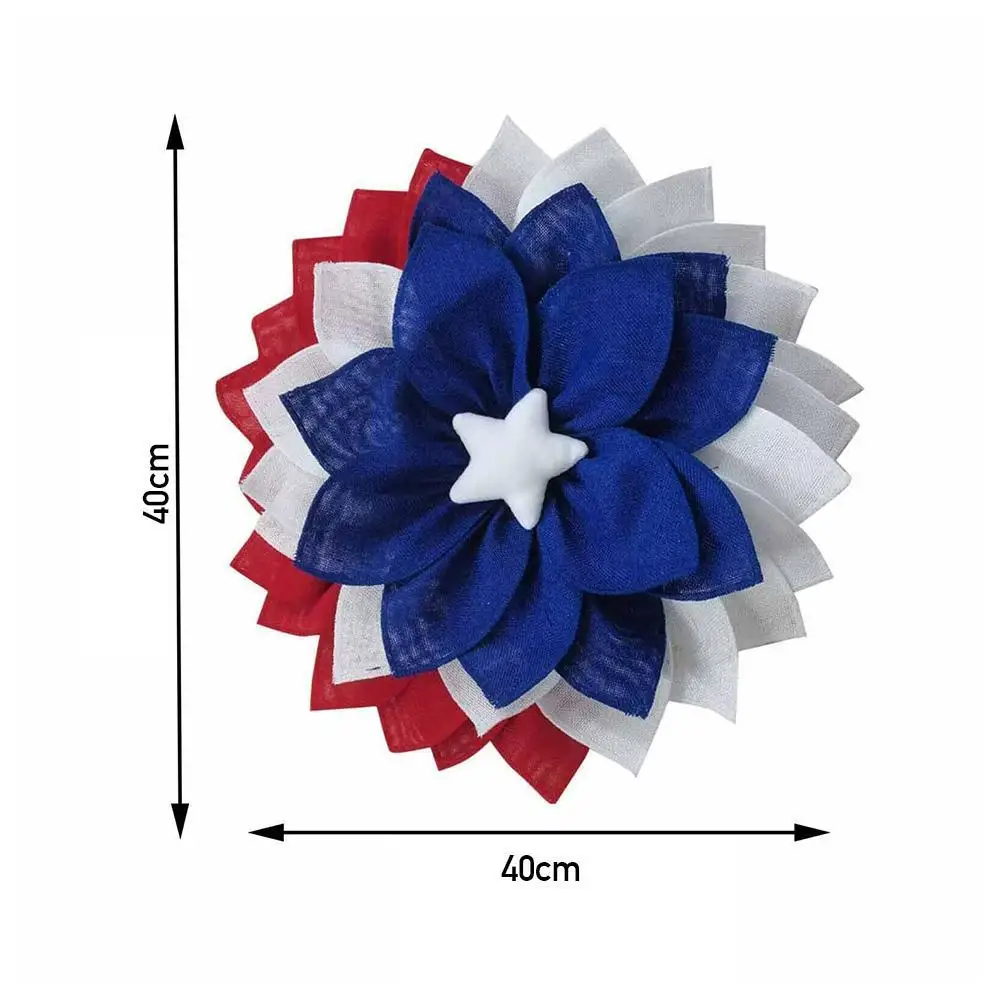 

2021 Independence Day Front Door Wreath Decor National Cloth Flower Hanging Garland Decoration For Wall Door Window