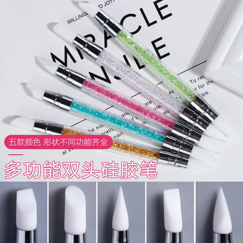 5 шт. силиконовая ручка для дизайна ногтей | Инструменты