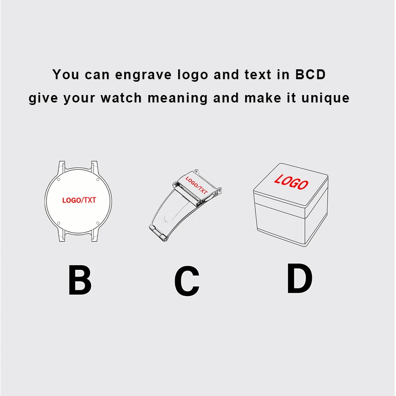 

Customize Carved Personality Creative Design Logo MESSAGE Engraved ONLY Cost Laser Charge No Watch Without Product
