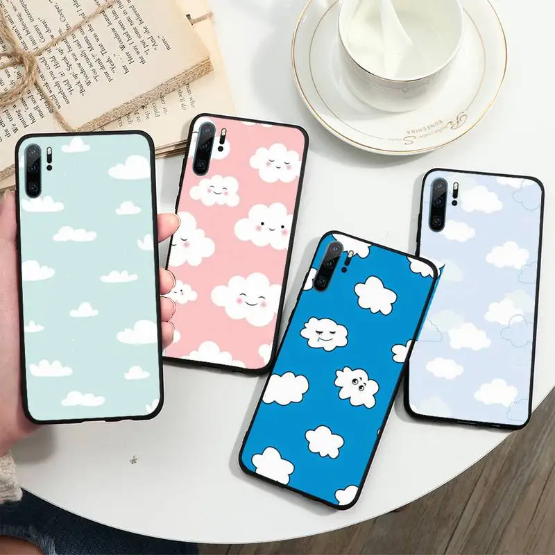 

Cute cartoon Clouds pattern Phone Case For Huawei honor Mate 10 20 30 40 i 9 8 pro x Lite P smart 2019 nova 5t