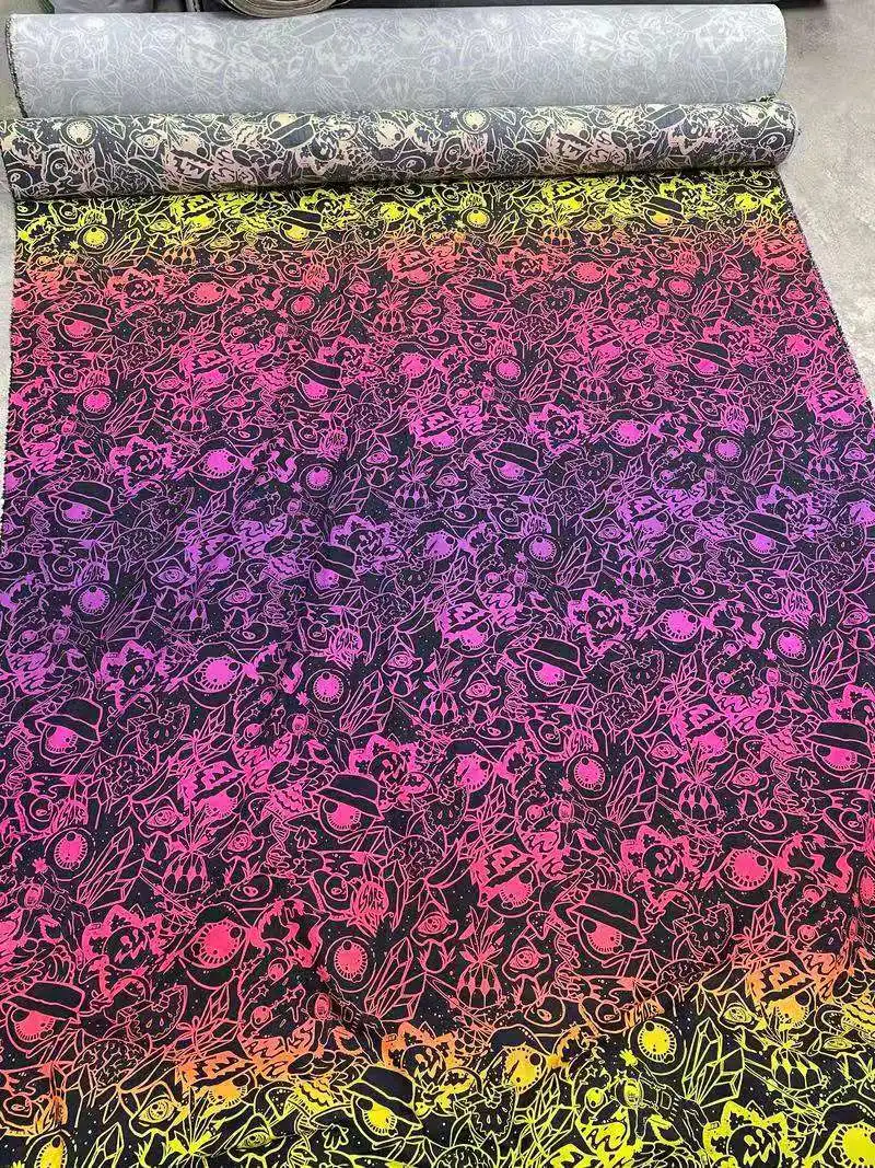 

90cm/piece digital direct spray denim garment fabric