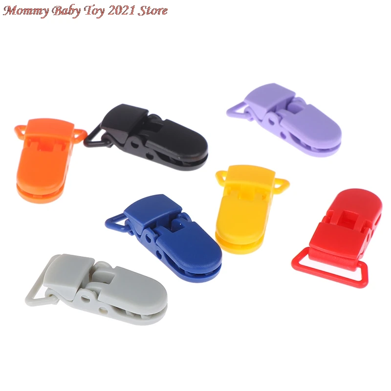 

5Pcs/Lot Plastic Flat Pacifier Clip Holder Baby Dummy Soother Suspender Toddler Baby Teething Necklace Accessories