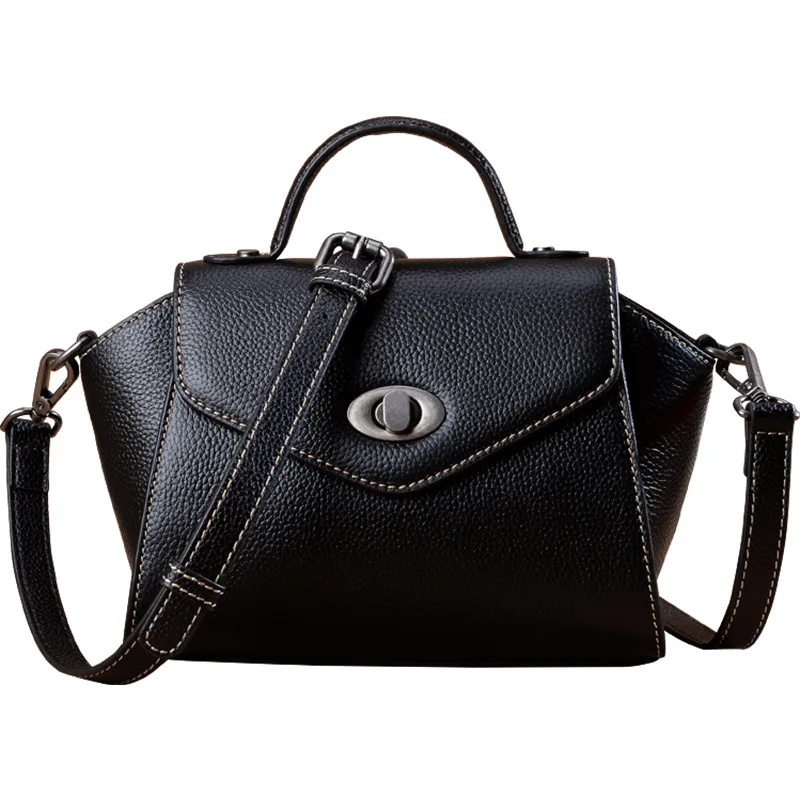 

Vintage Woman Cowhide Shoulder Bag Genuine Leather Designer Thread Tote Handbag Ladies Female Crossbody Messenger Bag