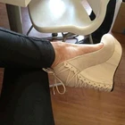 Туфли-лодочки женские BERZIMER, бежевые, на танкетке, вечерние, размер 44, 50, 52, летние женские босоножки